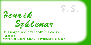 henrik szklenar business card